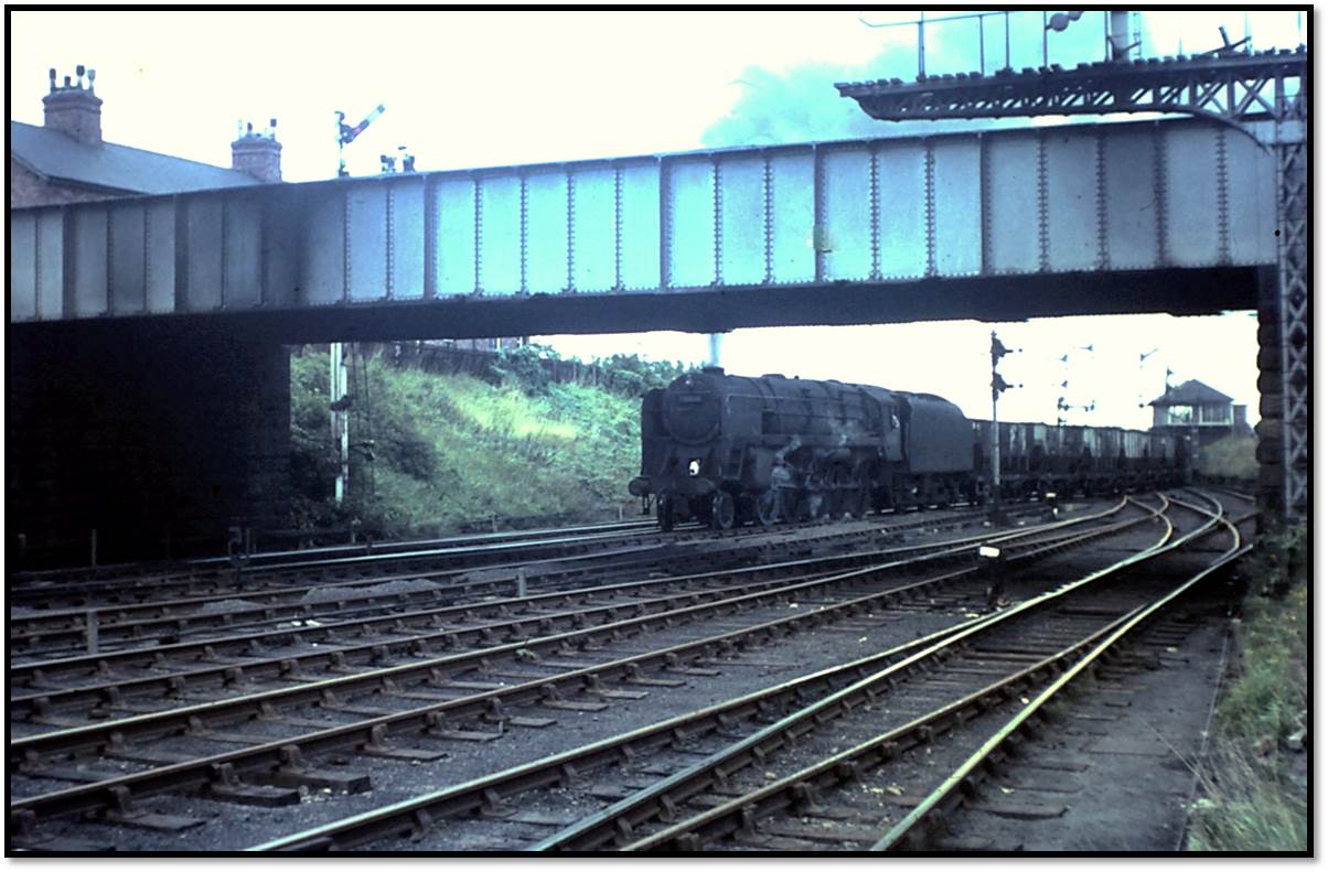 Tyne Dock 9F is about to tackle the steep incline at Pelaw Junction on Thursday September 8, 1966.
